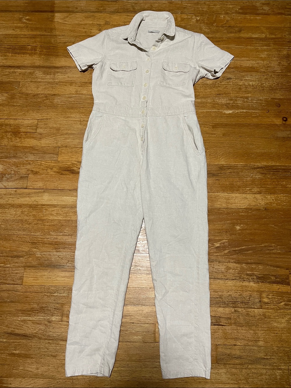 OUTERKNOWN S.E.A. Jumpsuit Linen Blend Tan size small